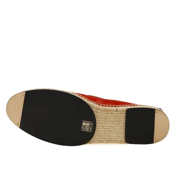 Fendi Monster Bug Eye Espadrilles Red Suede Leather Size 12 US New